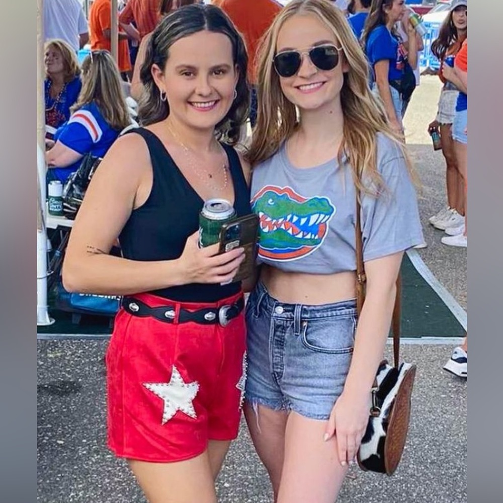 Suede star shorts - perfect for football games! Only worn for last years FL/GA.